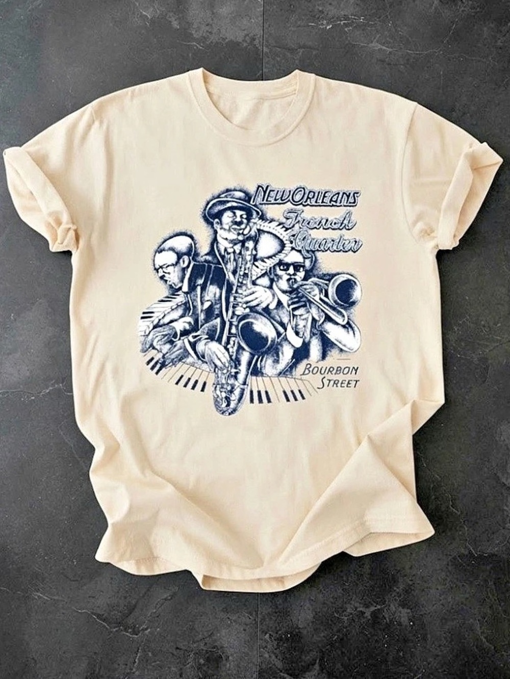 New Orleans French Quarter Jazz Musicians Music Art Gildan T-Shirt